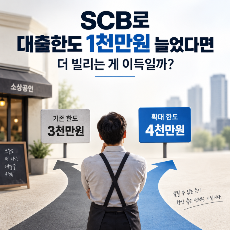 소상공인 SCB 대출 총정리｜한도 1천만원 늘고 금리 0.7%p 낮아진 실제 사례·투자 손익분기점·....