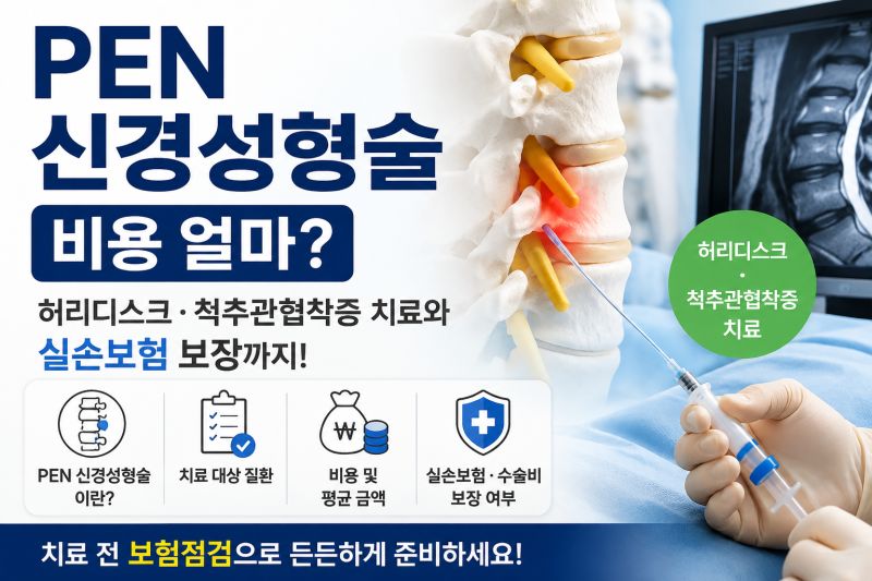 PEN 신경성형술 비용 얼마? 허리디스크·척추관협착증 치료와 실손보험 보장까지