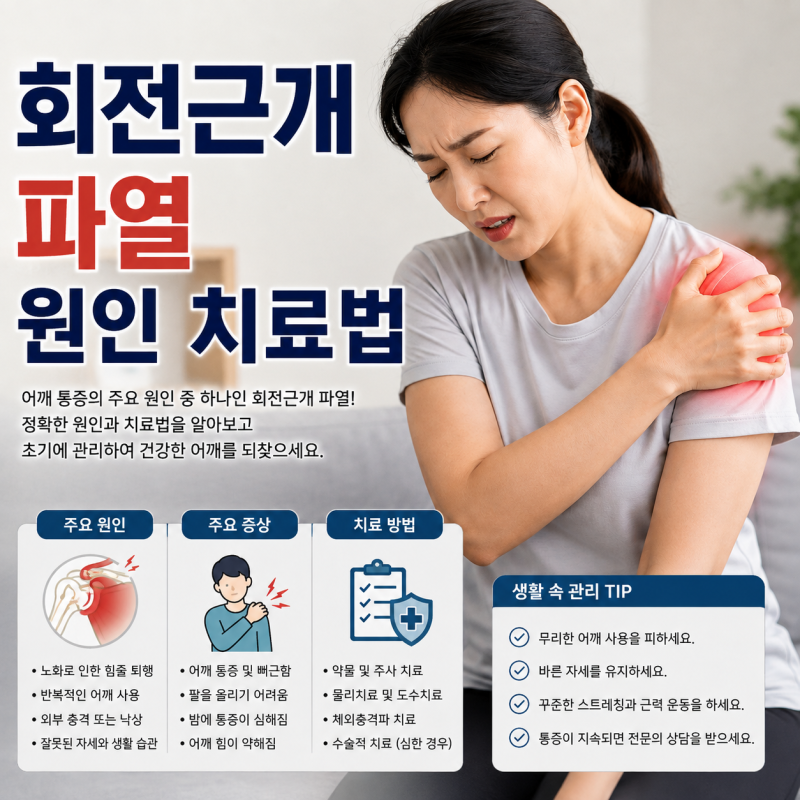 회전근개 파열 원인과 비수술·수술 치료법 기준, 재활 운동 총정리[어깨 통증]