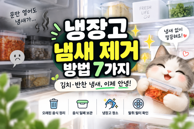 냉장고 냄새 제거 방법 7가지, 김치·반찬 냄새 없애는 법