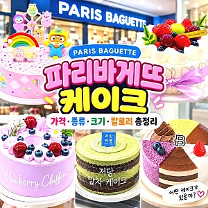 파라바게트 케이크 종류 가격 크기 칼로리 총정리 파리바게뜨 케이크 추천