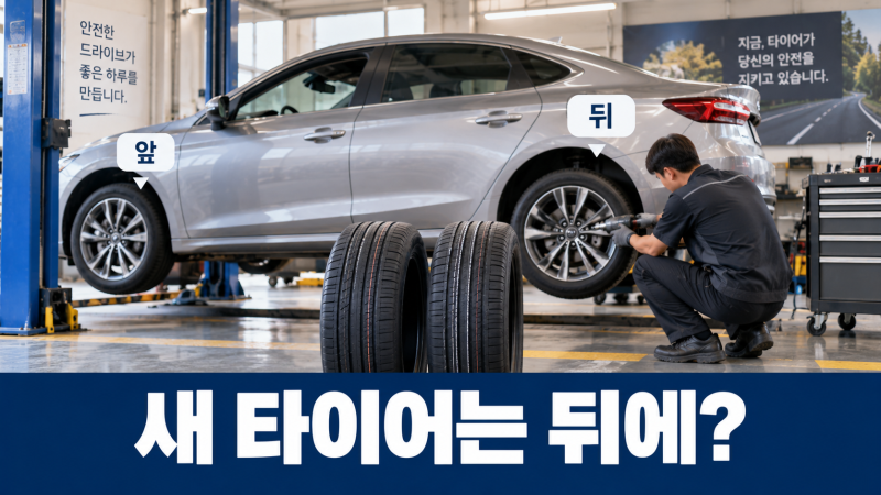 타이어 2개만 교체해도 될까? 새 타이어를 앞보다 뒤에 끼우는 이유