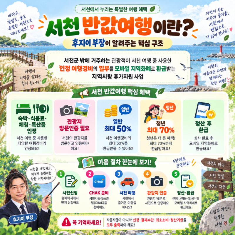 [서천 반값여행]총정리 체크리스트 A to Z | 서천 가볼만한곳 기차비 50%지원｜신청부터 환급까....
