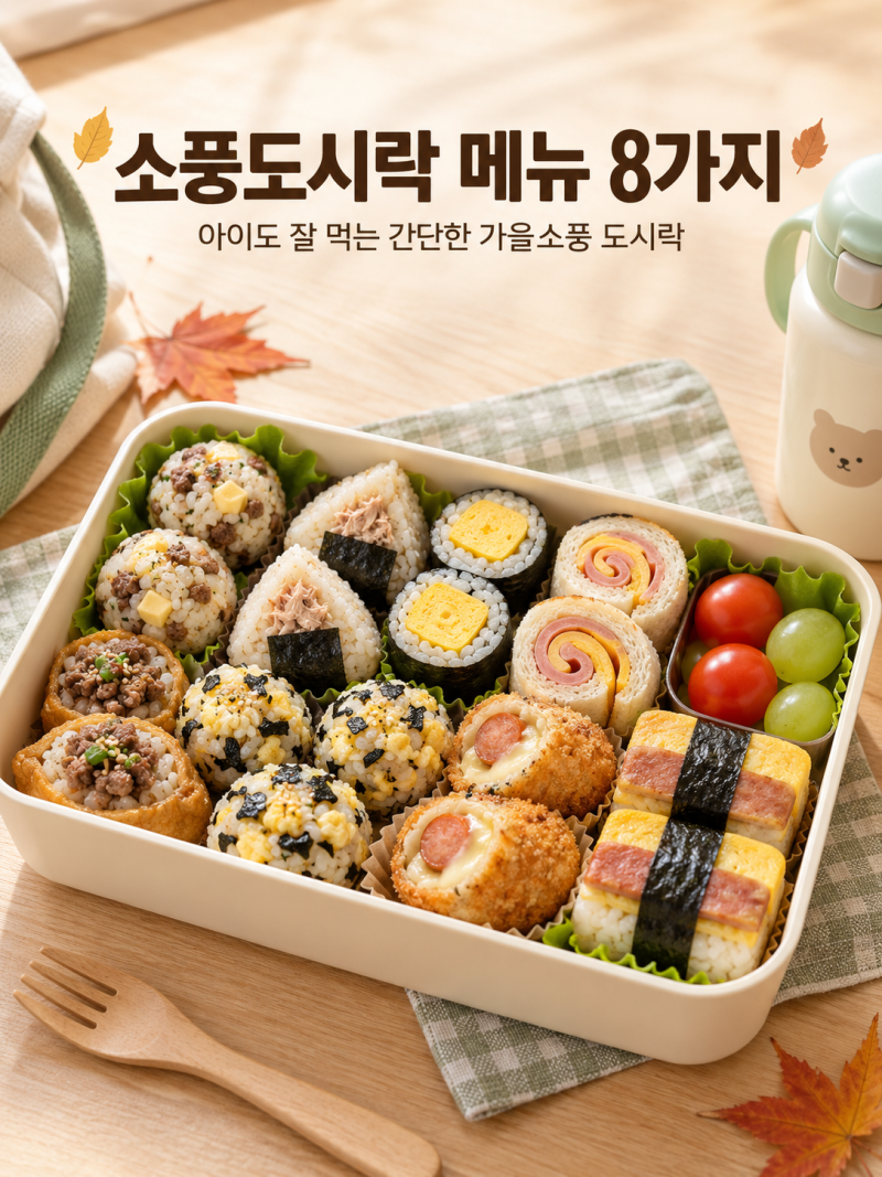 소풍도시락 메뉴 8가지｜아이도 잘 먹는 간단한 가을소풍 도시락