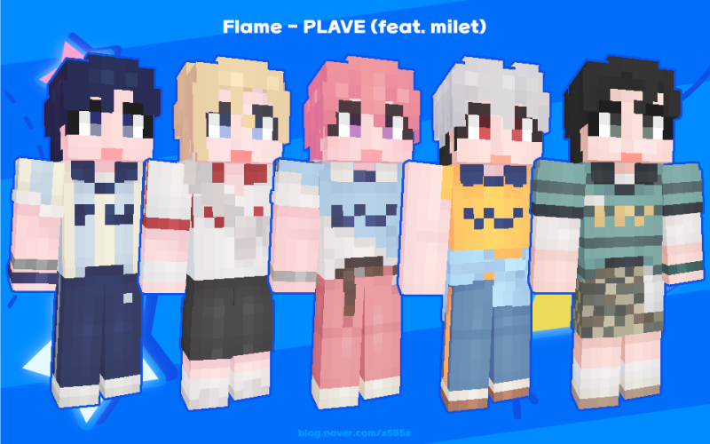 [마인크래프트스킨 ] 플레이브 'Flame' 마크 스킨 배포!