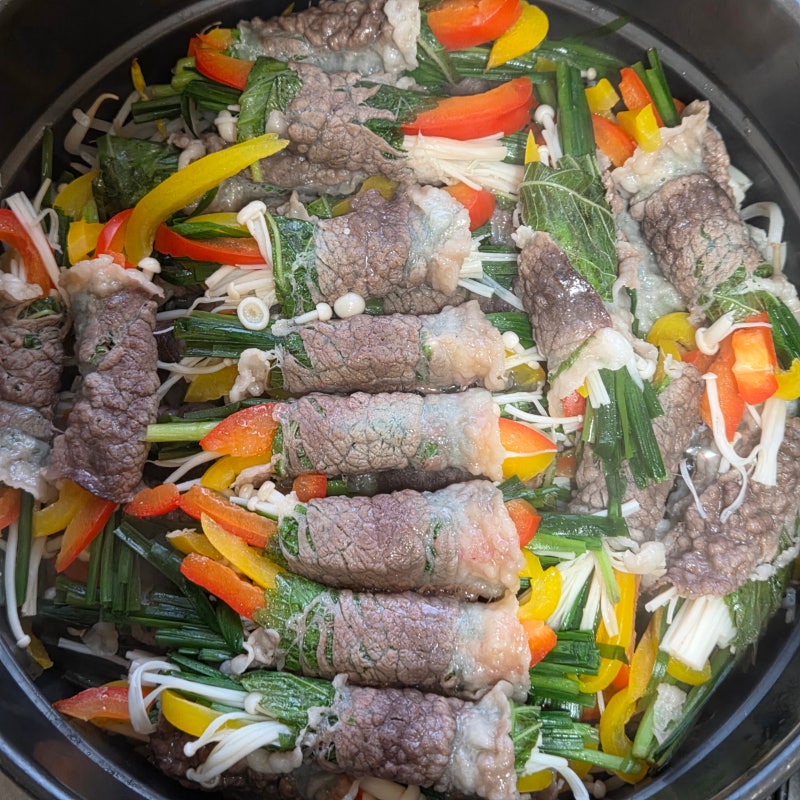 '소고기 야채 말이 찜' 만들기(맛나일기)