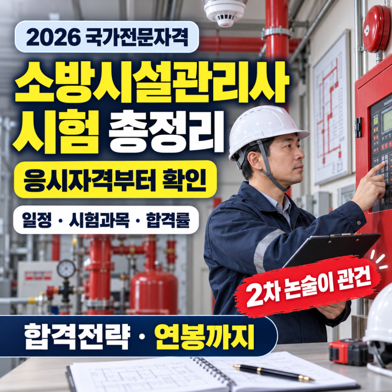 소방시설관리사 시험 총정리｜2026 일정·응시자격·시험과목·2차 합격전략·연봉