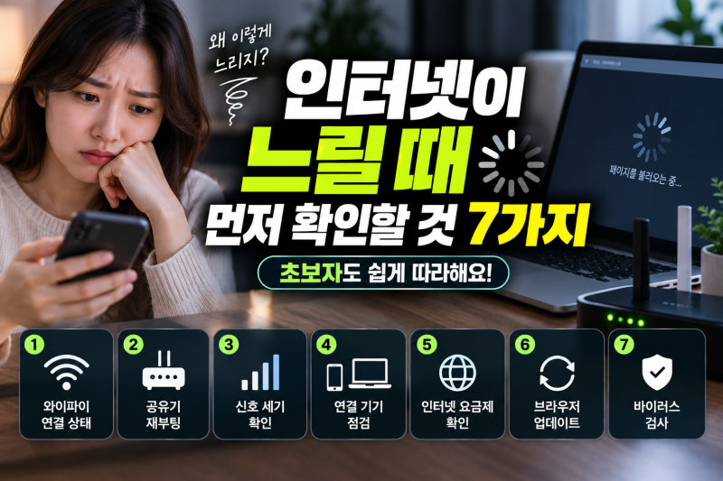 스마트폰 인터넷 느릴 때 답답하시죠? 초보자도 1분 만에 해결하는 최신 점검 팁 7가지