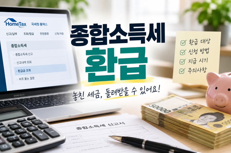 종합소득세 환급 조회 방법｜2026 홈택스 신청부터 지급 시기까지