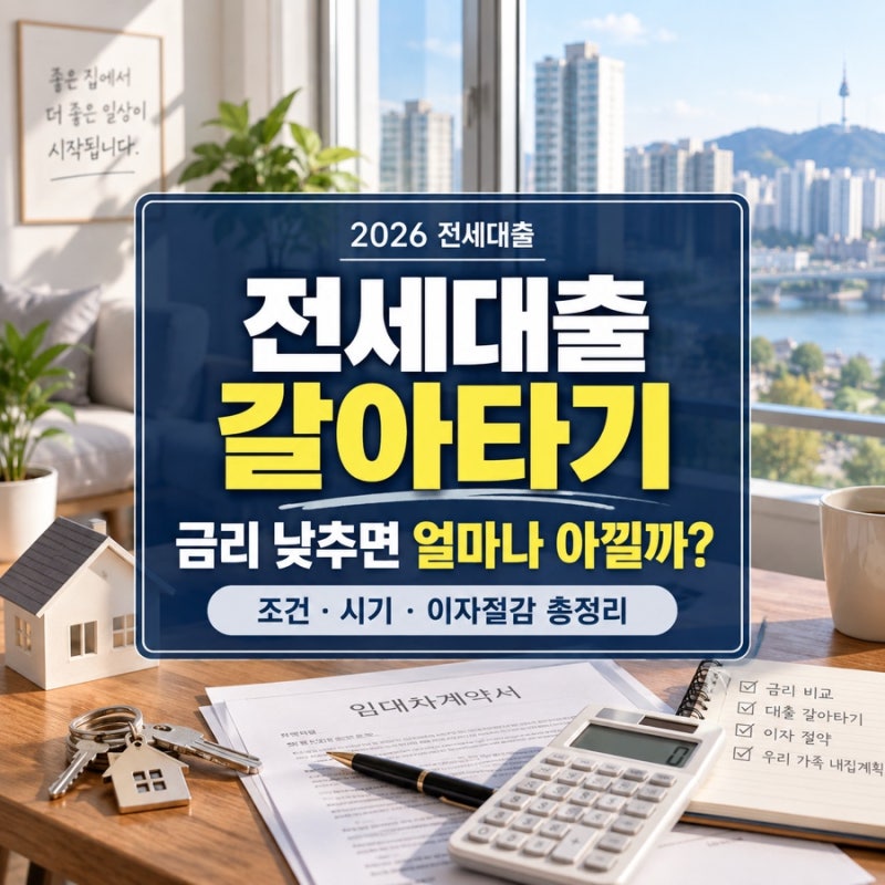 전세대출 갈아타기 방법, 금리 낮추면 얼마나 아낄까? 조건·시기 총정리