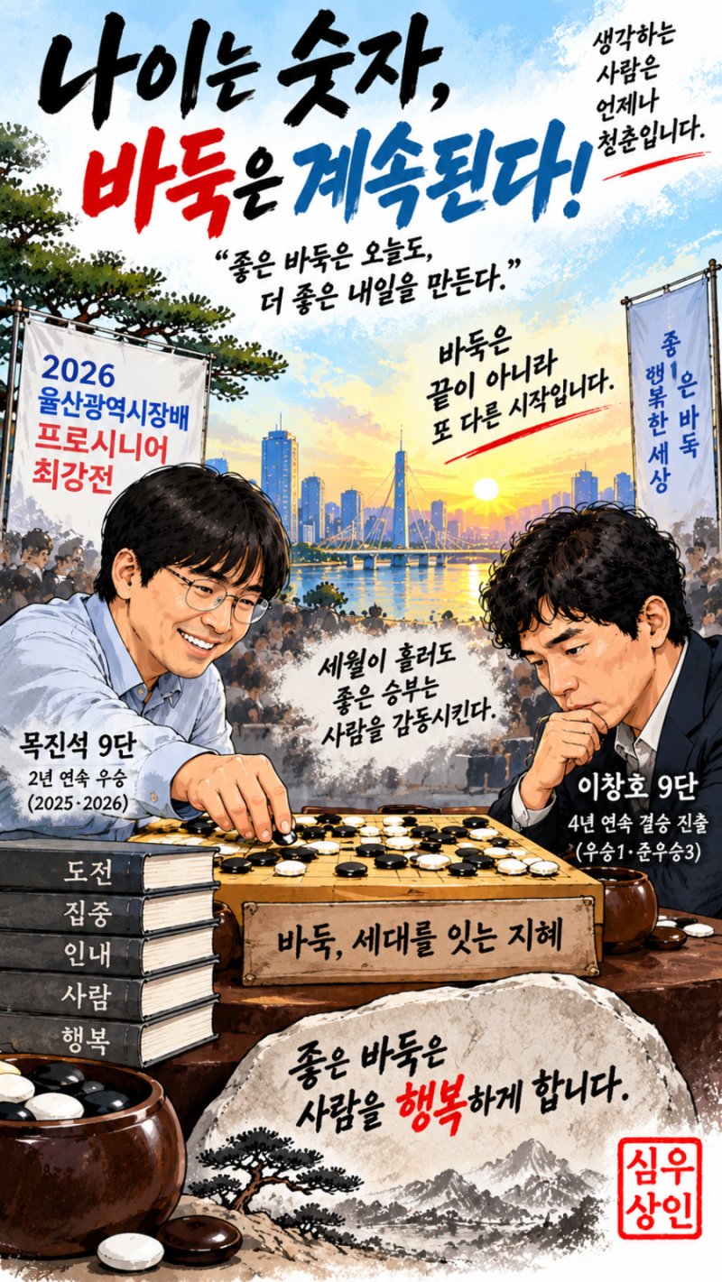 목진석 9단, 이창호 9단 꺾고 울산광역시장배 2연패