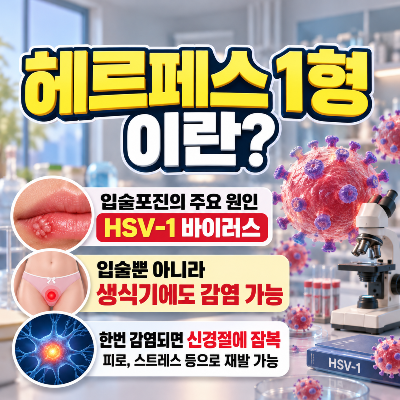 헤르페스1형 증상, 입술에만 생길까? 생식기 감염과 2형 차이까지