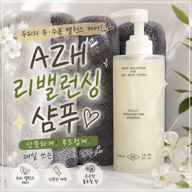 두피샴푸 추천｜AZH 데일리 리밸런싱 샴푸 솔직 후기, 지성 두피샴푸 찾는다면?