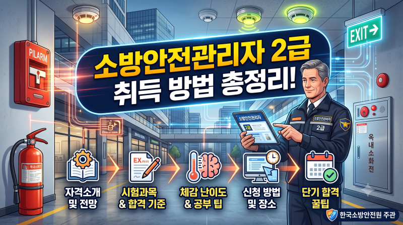 소방안전관리자 2급 취득 방법 총정리! 시험과목, 난이도, 신청 장소 및 합격 꿀팁