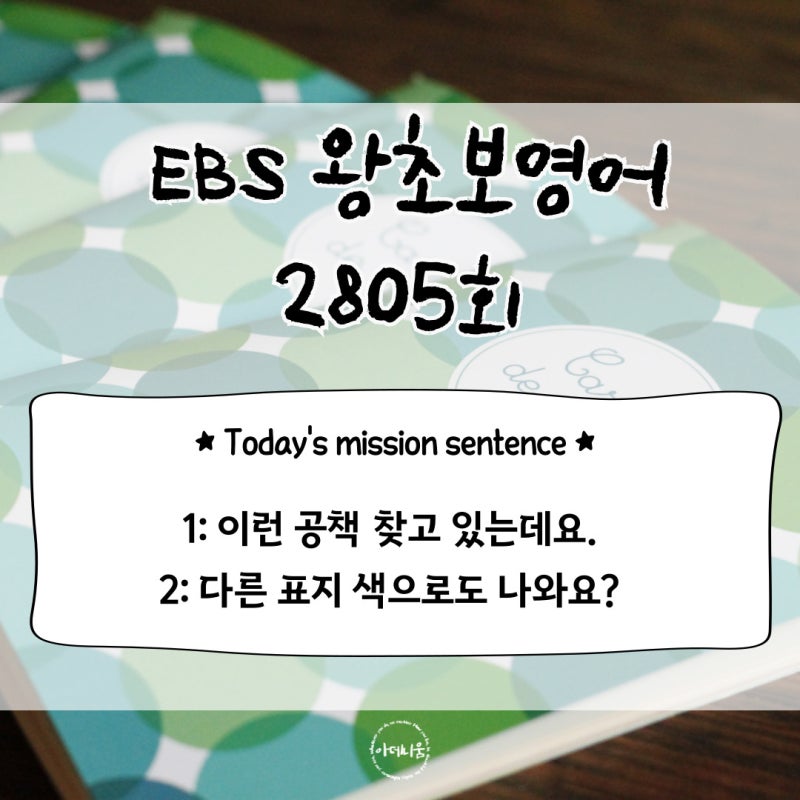 EBS 왕초보영어 2805회/Does it come in different cover colors?