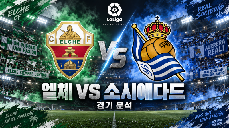 엘체 vs 레알 소시에다드 경기 분석｜라리가 승부예측·예상 스코어·선발 라인업 (9월 8일)