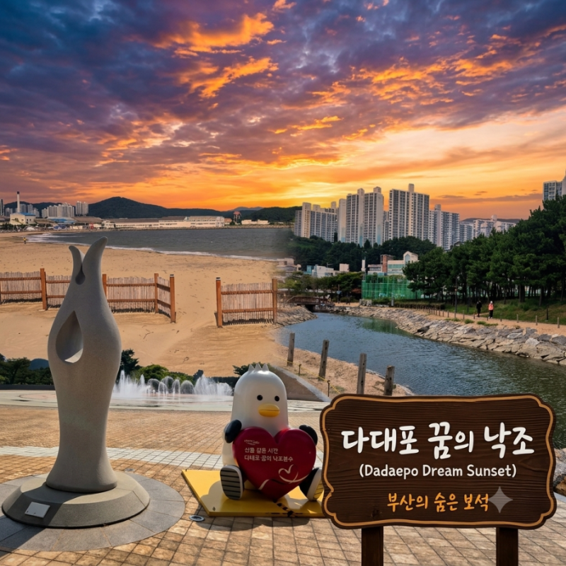 [부산 여행] 하늘도 바다도 완벽했던 날, 다대포 해수욕장 산책 & 꿈의 낙조분수 방문기