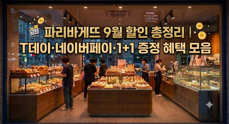 파리바게뜨 9월 할인행사 총정리｜T데이·네이버페이· 1+1 증정 혜택 모음