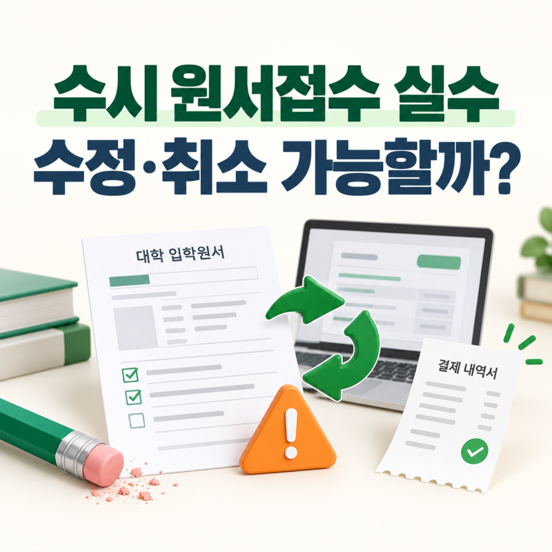 수시 원서접수 실수했을 때｜결제 후 수정·취소·환불 가능 여부