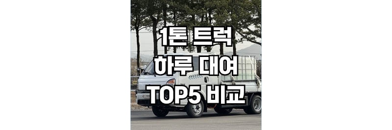 1톤 트럭 하루 대여 업체 ONLINE TOP 5 완벽 비교 (비교 가격 총정리)