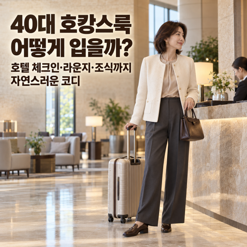 40대 호캉스룩 어떻게 입을까? 호텔 체크인·라운지·조식까지 자연스러운 코디
