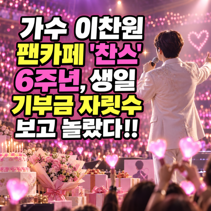 가수 이찬원 팬카페 '찬스' 6주년, 생일 기부금 자릿수 보고 놀랐다!!