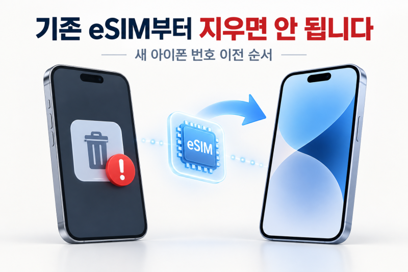 기존 eSIM부터 지우면 번호 인증까지 막힐 수 있습니다｜새 아이폰 번호 이전 순서