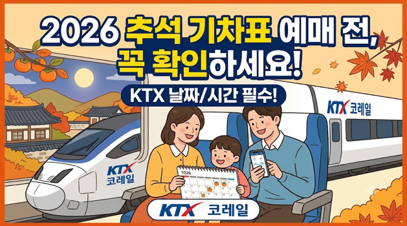 2026 추석 기차표 예매 전 꼭 확인하세요! 코레일 일정 날짜 시간 KTX