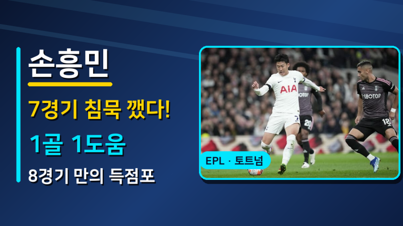"7경기 득점 침묵 완전히 깼다!"… 손흥민, 9/6 8경기 만에 1골 1도움 대폭발! ⚽️