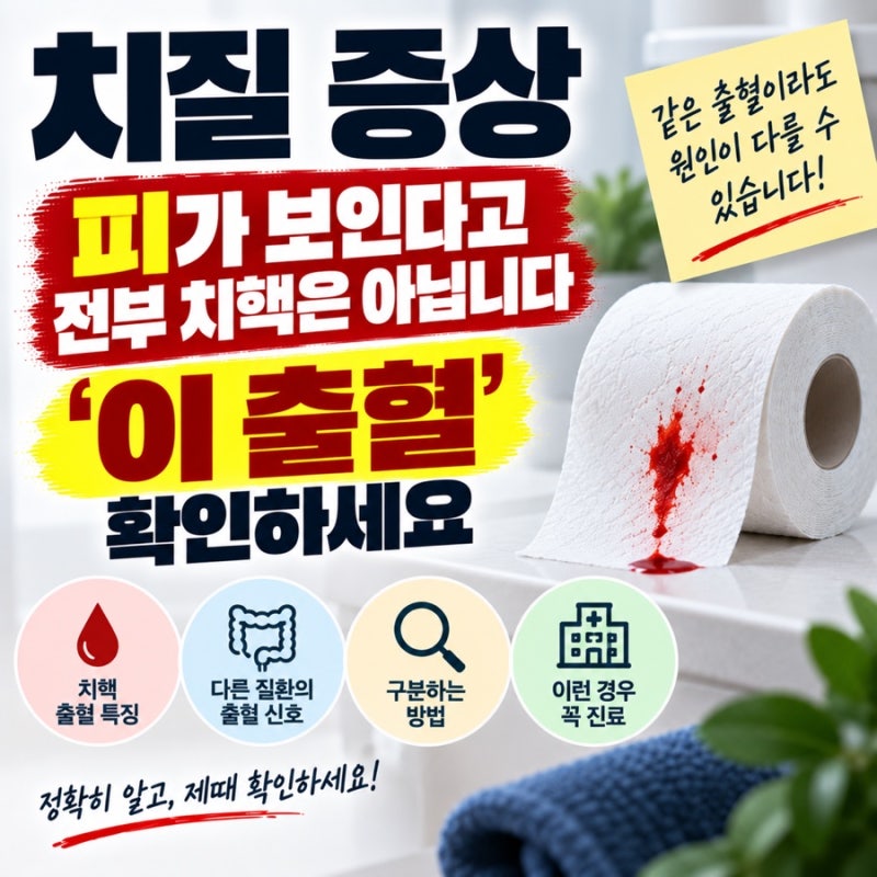 치질 증상, 피가 보인다고 전부 치핵은 아닙니다…‘이 출혈’ 확인하세요