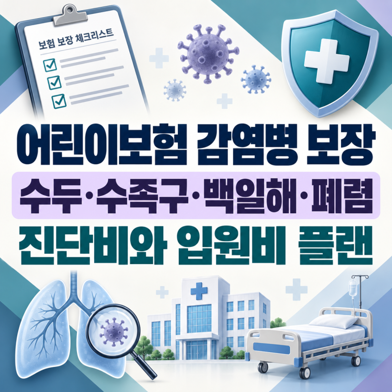 어린이보험 감염병 보장 수두·수족구·백일해·폐렴 진단비와 입원비 플랜