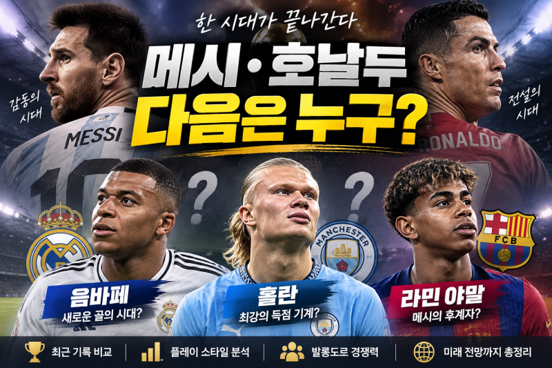 호날두·메시 은퇴 후 후계자는? 음바페 홀란 야말 차세대 축구 황제 비교 분석