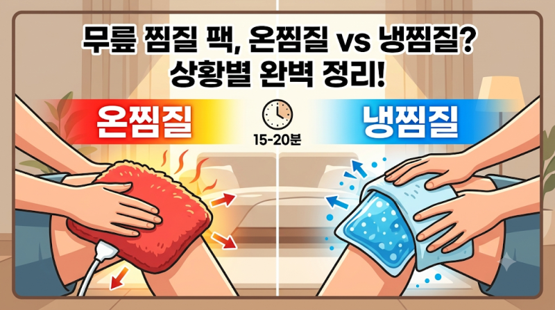무릎 찜질 팩 활용법, 온찜질과 냉찜질 언제 해야 할까?