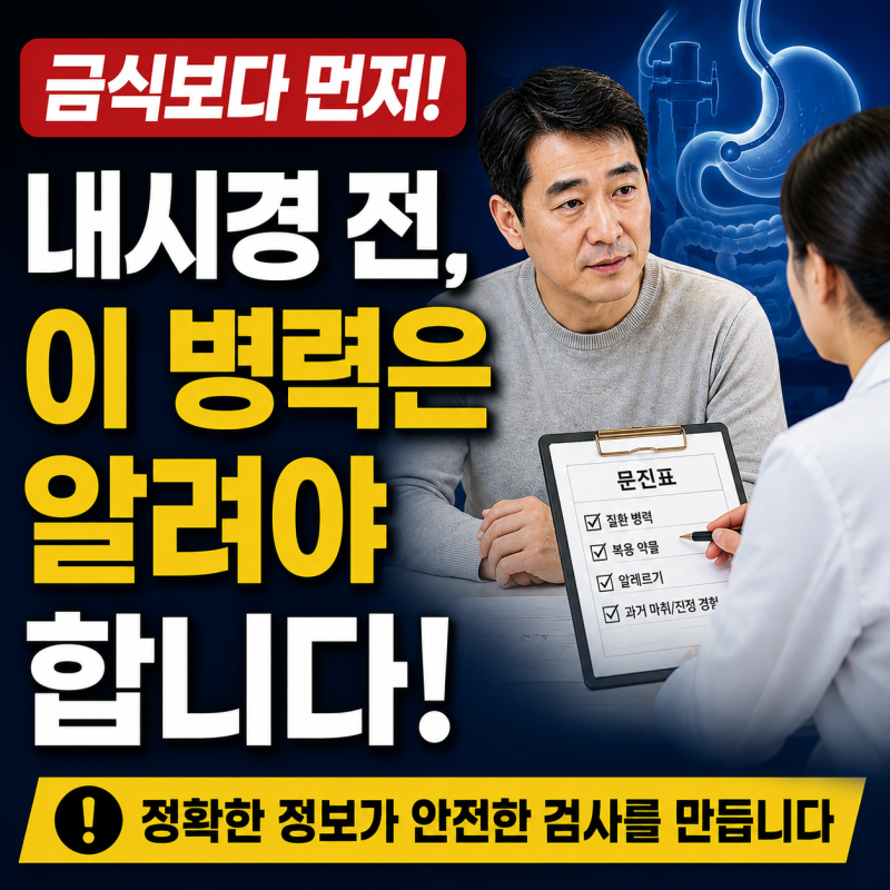 내시경 전 금식보다 먼저 알려야 할 병력