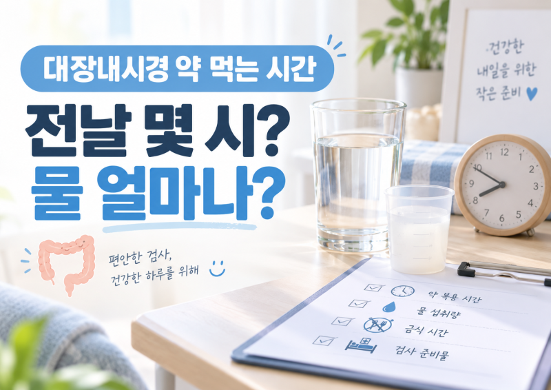 대장내시경 약 먹는 시간｜전날 몇 시부터? 물은 얼마나 마셔야 할까