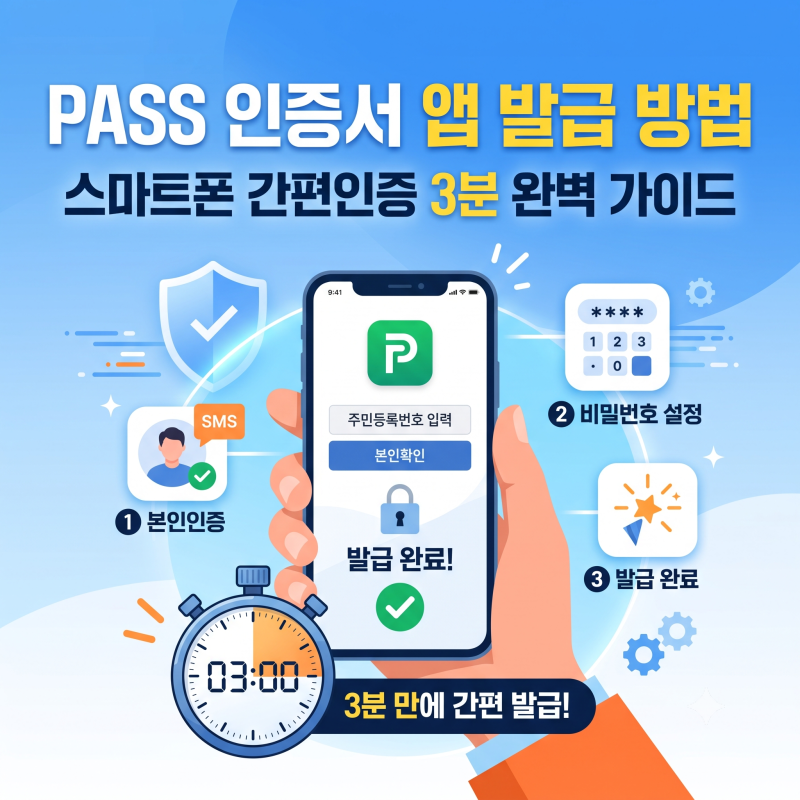 PASS 인증서 앱 발급 방법, 스마트폰 간편인증 3분 완벽 가이드