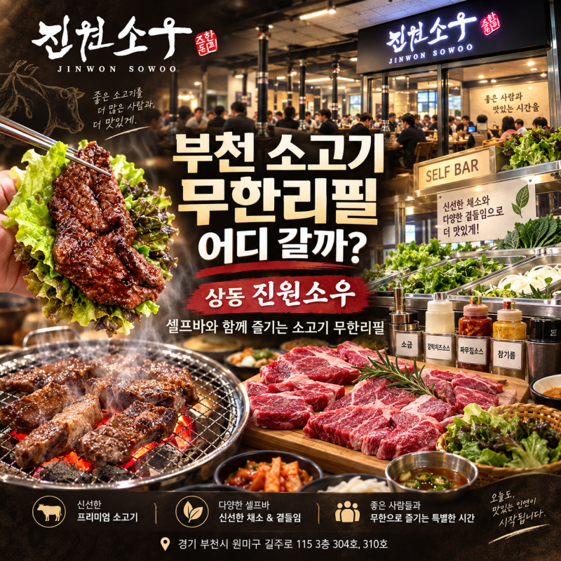워크맨 보고 찾아간 진원소우 부천상동점 | 29,000원 소고기 무한리필