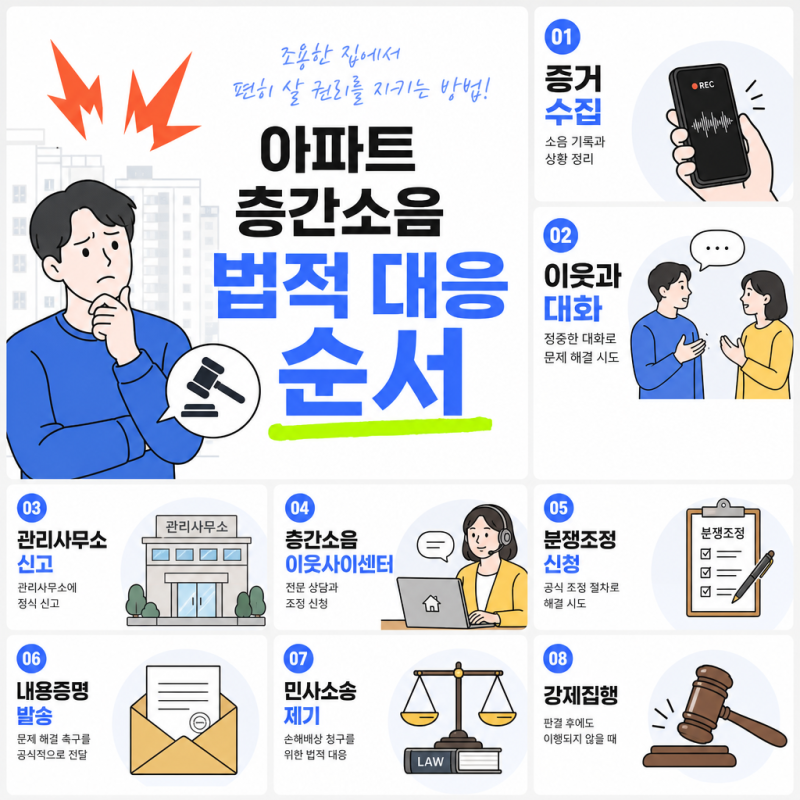 층간소음 법적 대응, 어떤 순서로 해야 하나요? (신고·손해배상·형사고소 총정리)
