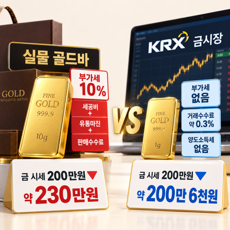 금 200만원 샀는데 골드바는 230만원…KRX금은 왜 부가세 10%가 없을까?