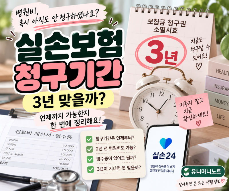 실손보험 청구기간 3년 맞을까? 병원비 실비 청구 언제까지 가능한지 정리