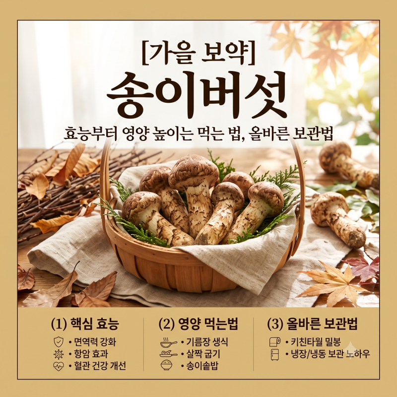 [가을 보약] 송이버섯 효능부터 영양 높이는 먹는 법,올바른 보관법