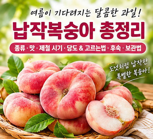 [납작복숭아 총정리] 거반도 종류·맛·제철 시기·당도 & 실패 없는 고르는법·후숙·보관법