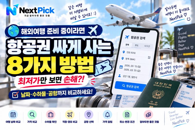 항공권 싸게 사는 방법 8가지, 비행기표 예약 전 이것부터 확인하세요