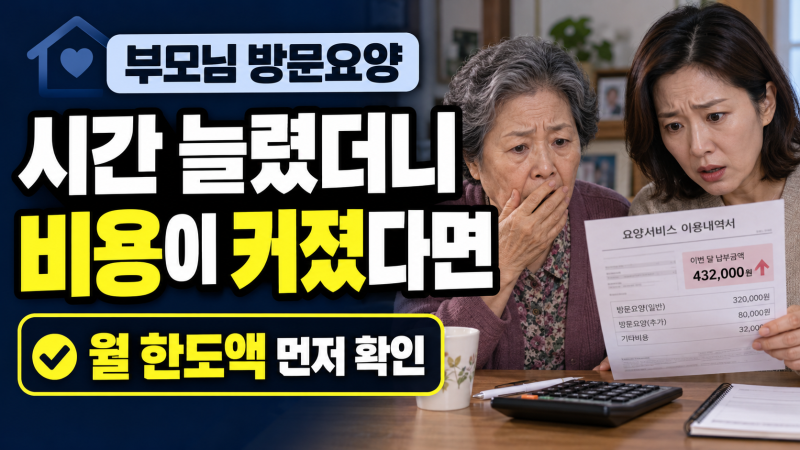 방문요양 비용이 갑자기 늘었다면 장기요양 월 한도액 초과부터 확인하세요