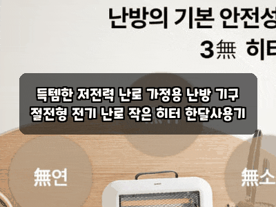 득템한 저전력 난로 가정용 난방 기구 절전형 전기 난로 작은 히터 한달사용기