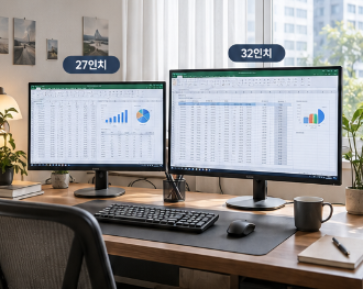 27인치 32인치 모니터 차이 업무용 선택 기준