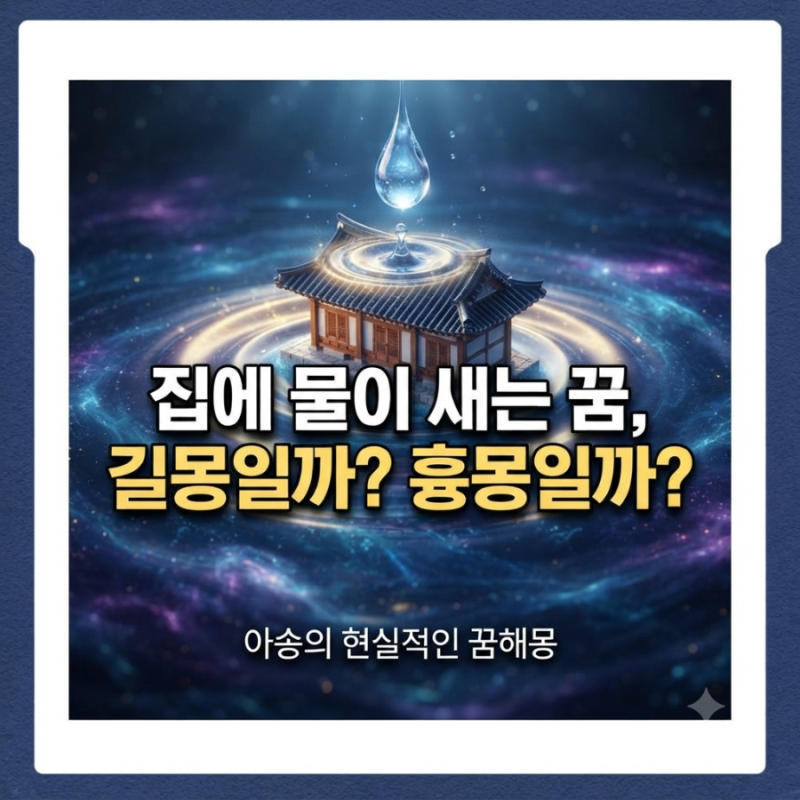 집에 물이 새는 꿈 해몽｜천장·벽에서 물이 새는 꿈, 돈 들어오는 꿈일까?