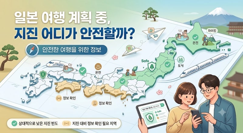일본여행 계획 중, 지진 어디가 안전할까?