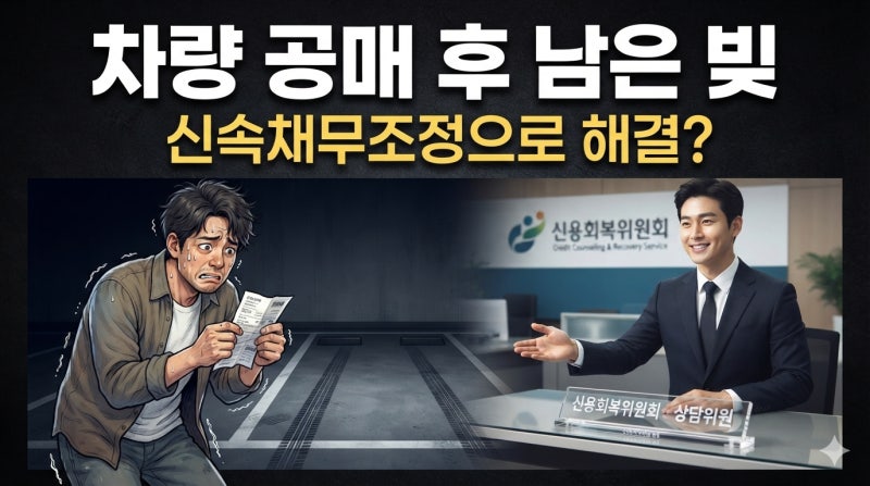 차량 공매 후에도 빚이 남았다면? 자동차담보대출 잔존채무, 신속채무조정으로 해결할 수 있....