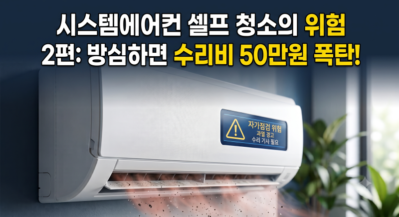 시스템 에어컨 청소 2편: 셀프 청소의 위험성과 전문가 분해 세척이 필요한 이유